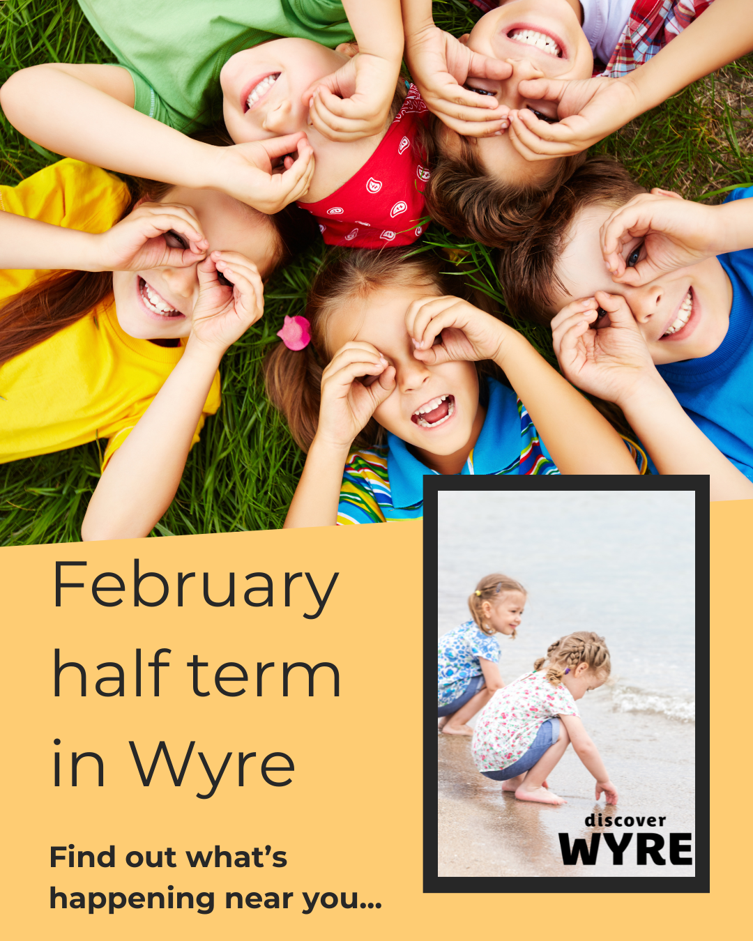 photos of children playing to promote events in February half term 2025