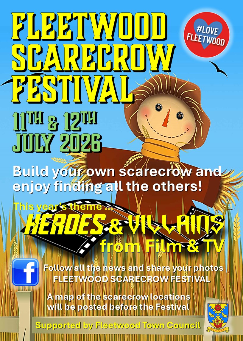 Fleetwood scarecrow festival poster advertising event