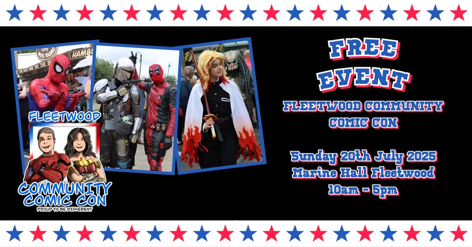 Advert for Fleetwood comic con event