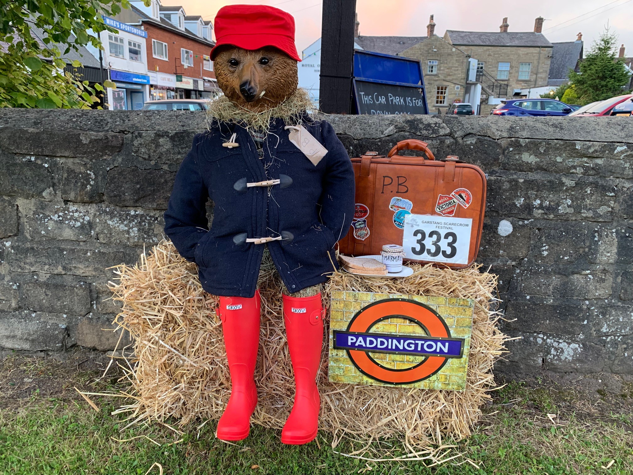 Paddington Bear scarecrow