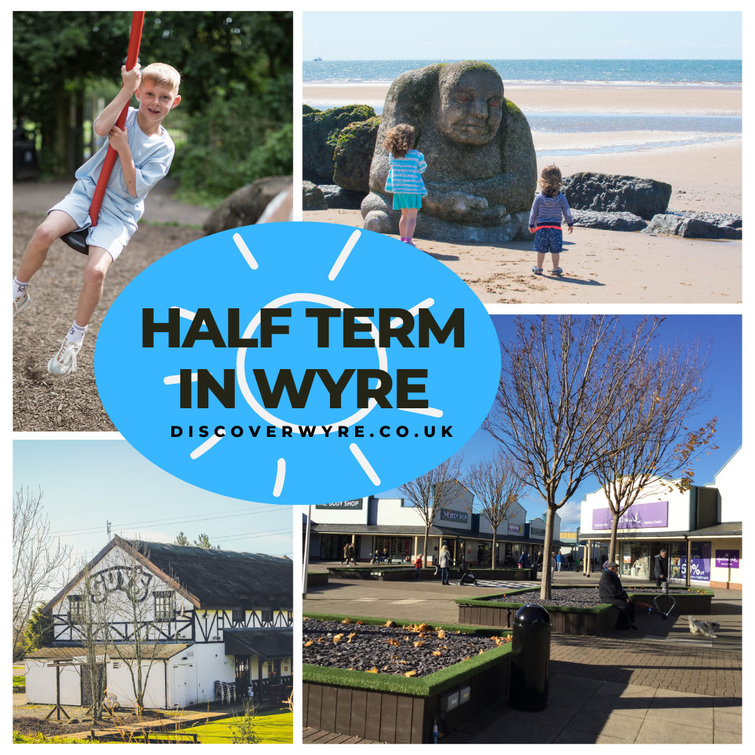 various images and box reading 'half term in Wyre'