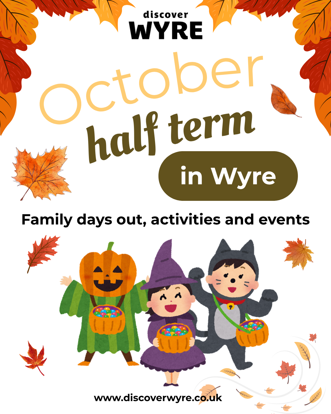 Poster advertising events taking place in Wyre October 2026