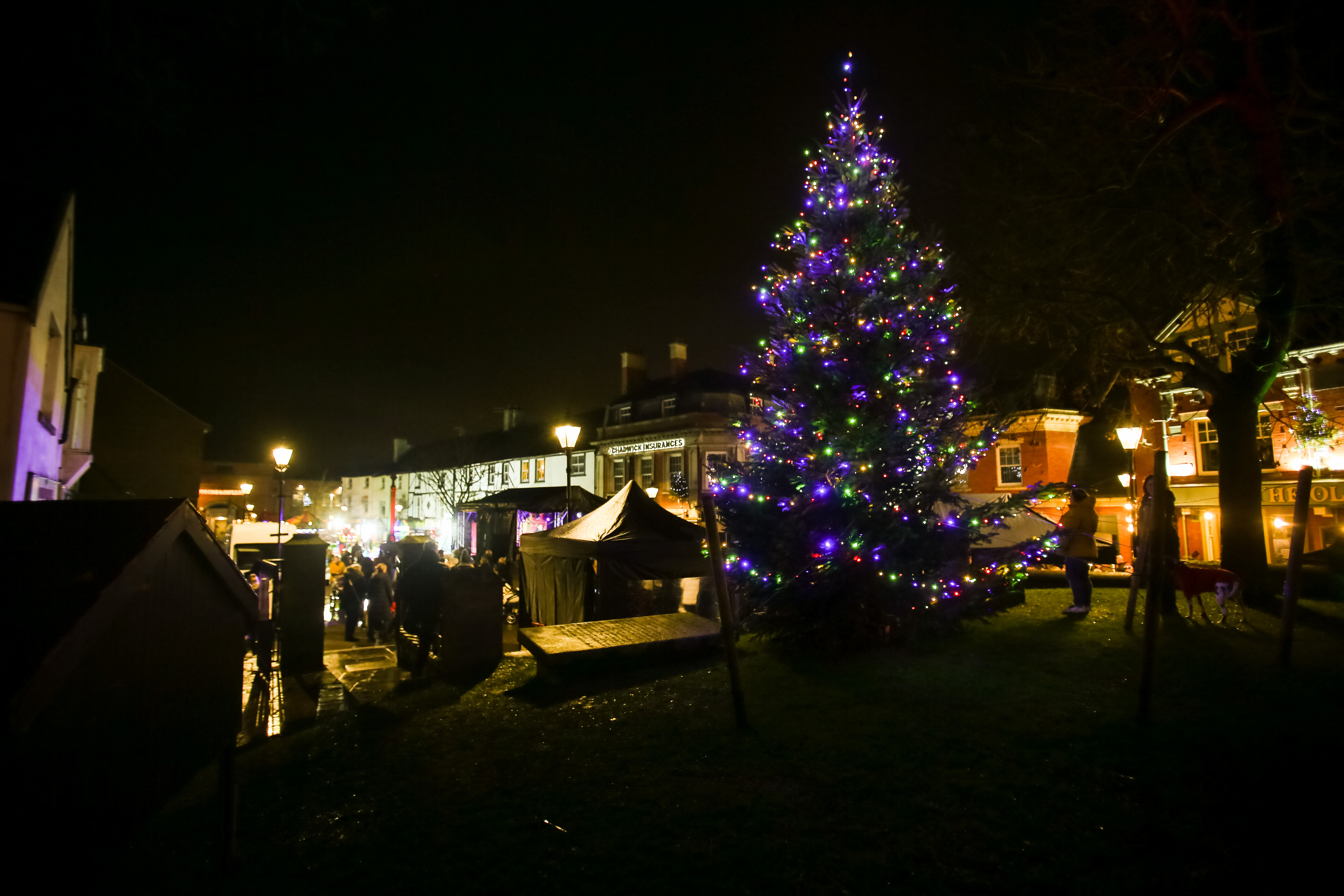 Poulton town centre Christmas tree
