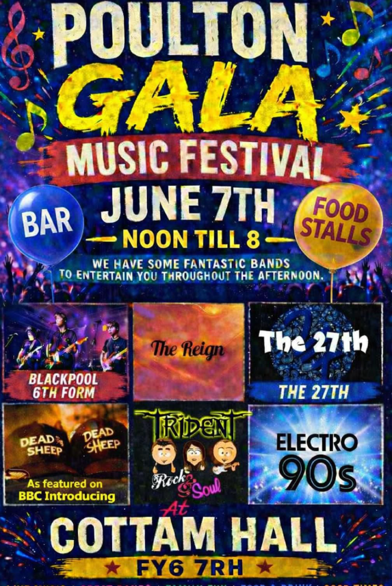 Advert for Poulton Gala Music Festival 2026