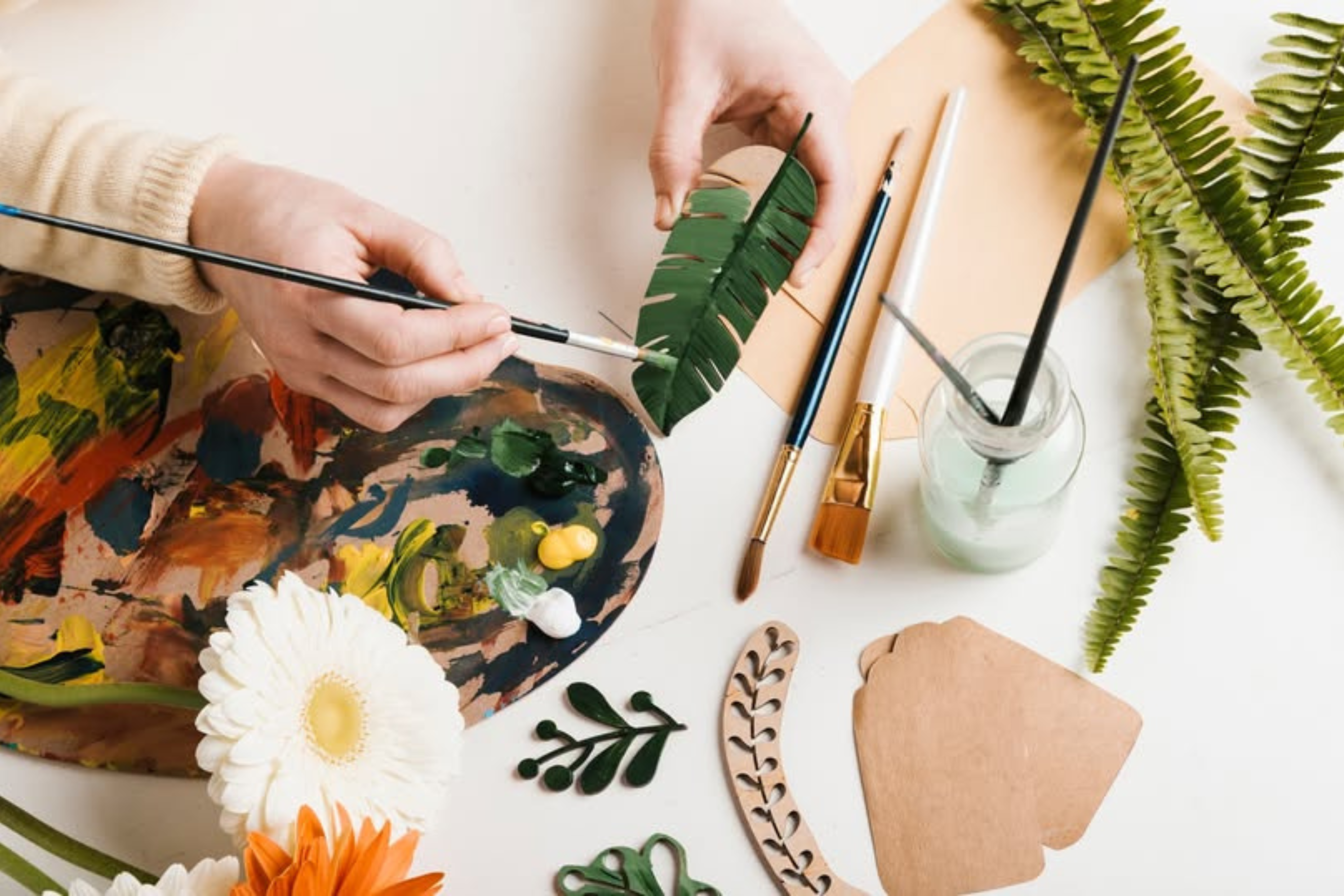 Painting leaves nature art
