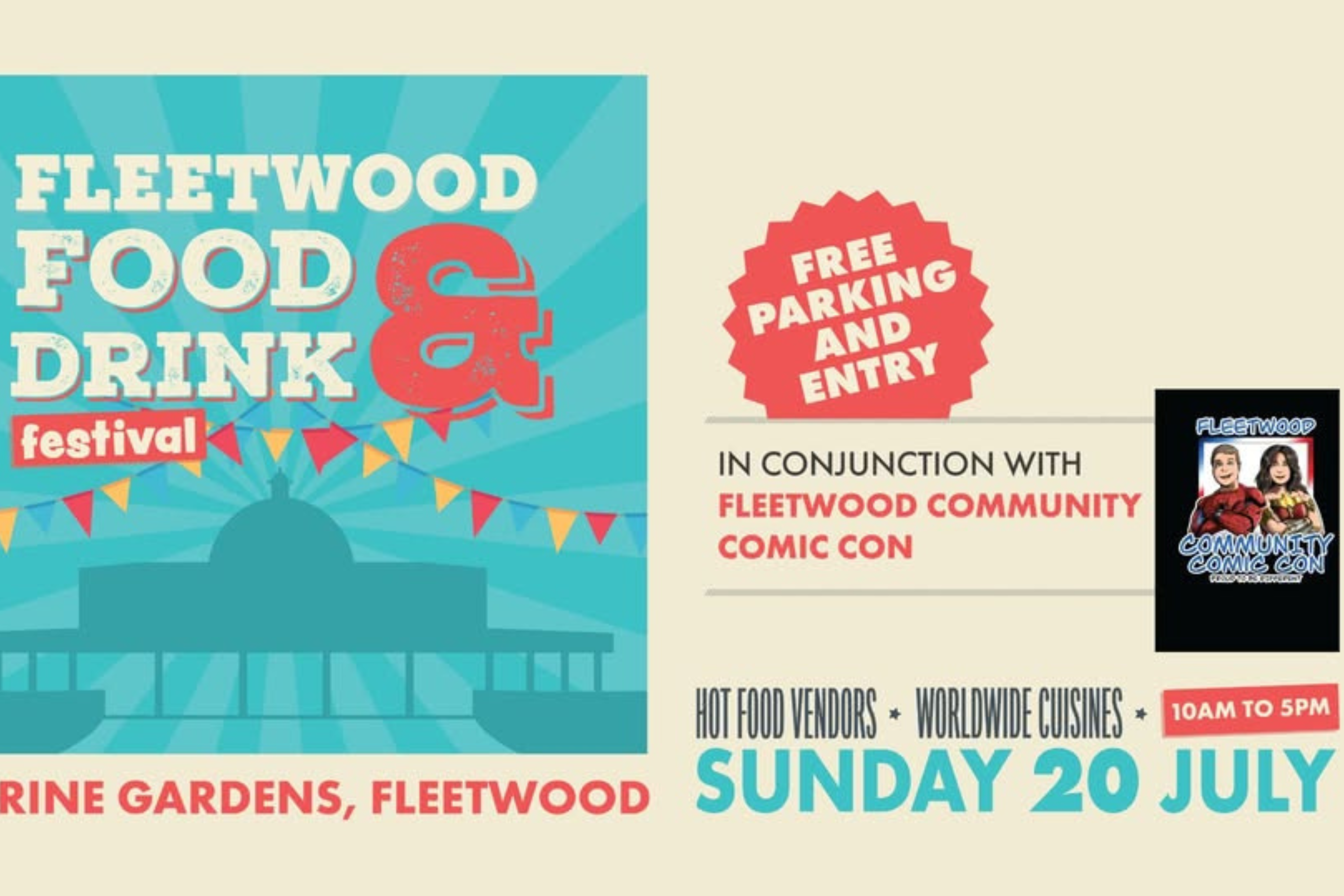 Food and Drink Festival and Comic Con advert