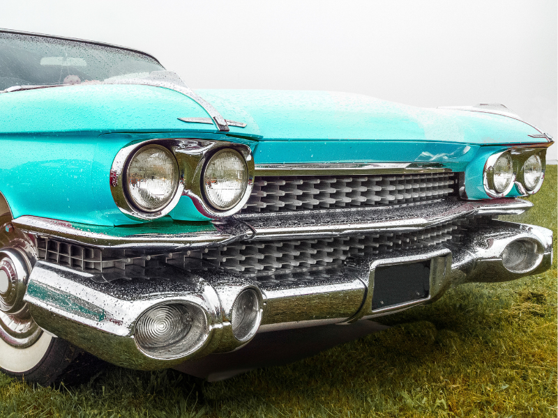 Blue vintage car