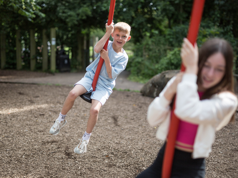 Children playing on park at Wyre Estuary Country Park