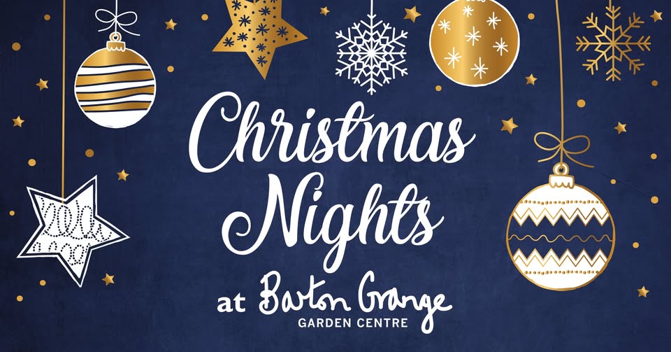 Christmas Nights at Barton Grange written on blue background