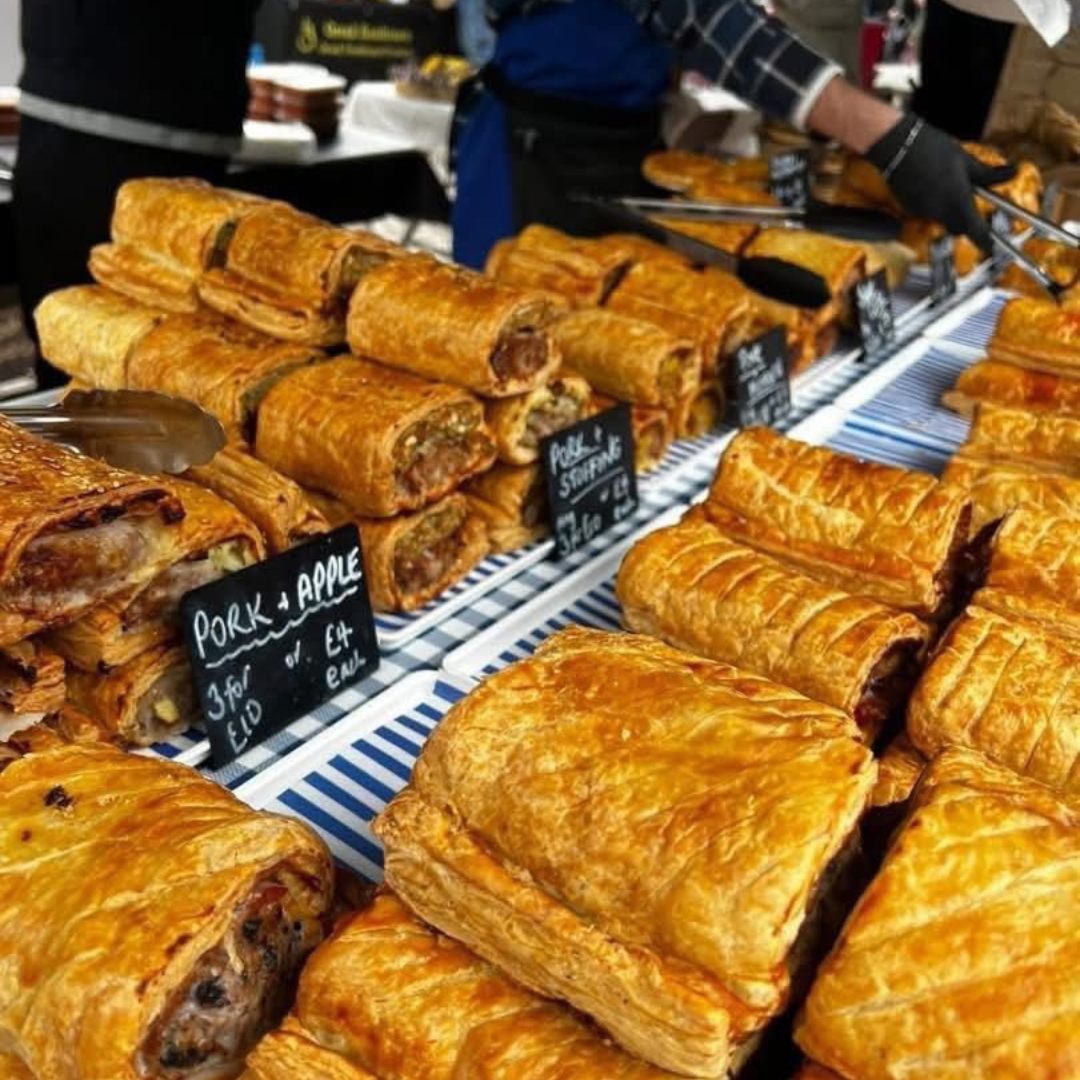 stall selling sausage rolls